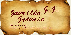 Gavrilka Gudurić vizit kartica